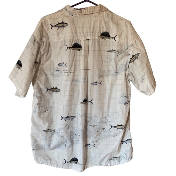 Columbia River Lodge Men's Short Sleeve Button Up Shirt Fish Size Large - Picture 2 of 6